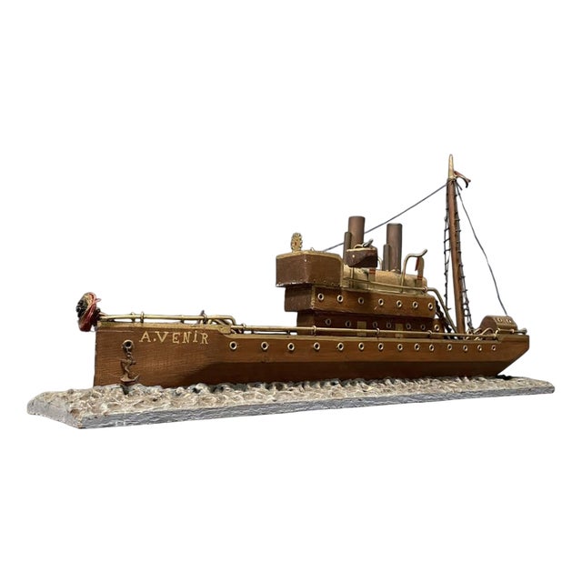Large Folk Art Steam Ship, 1920s For Sale