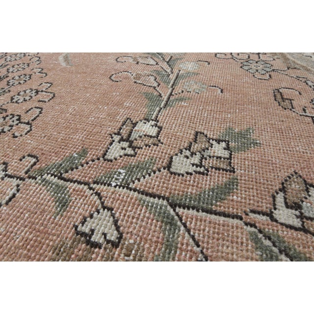 Orange 1970s Vintage Persian Handmade Wool Cotton Orange Area Rug For Sale - Image 8 of 11