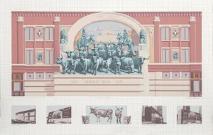Richard Haas, Chisholm Trail Mural, Screenprint