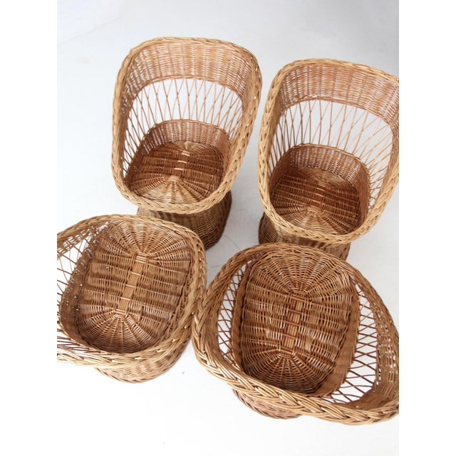 Vintage Rattan Chairs Set of 4 For Sale - Image 9 of 14