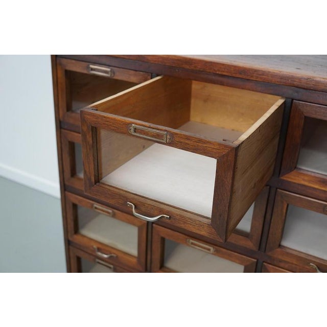 Vintage Dutch Oak Haberdashery Shop Cabinet, 1950s For Sale - Image 13 of 18