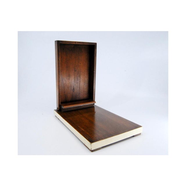 Wooden Notepad Holder with Silver Applications For Sale - Image 4 of 11