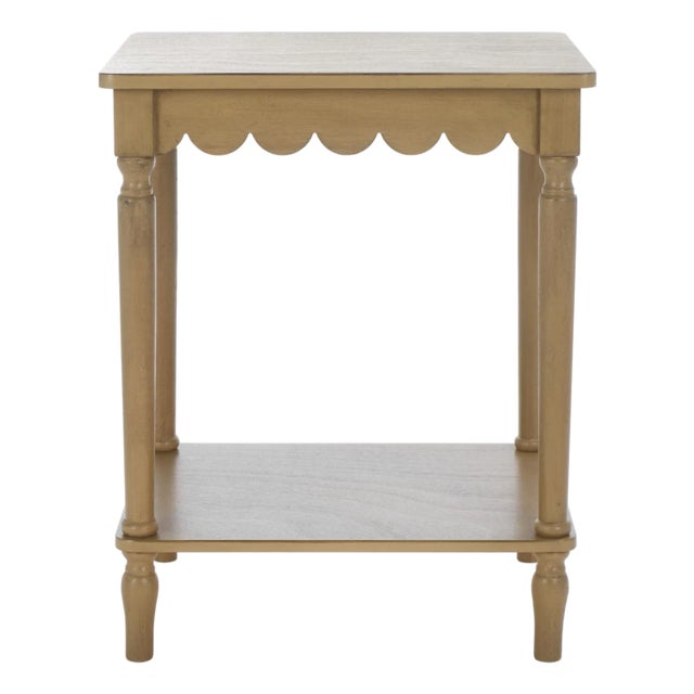 Heaven Scalloped Accent Table in Desert Brown For Sale