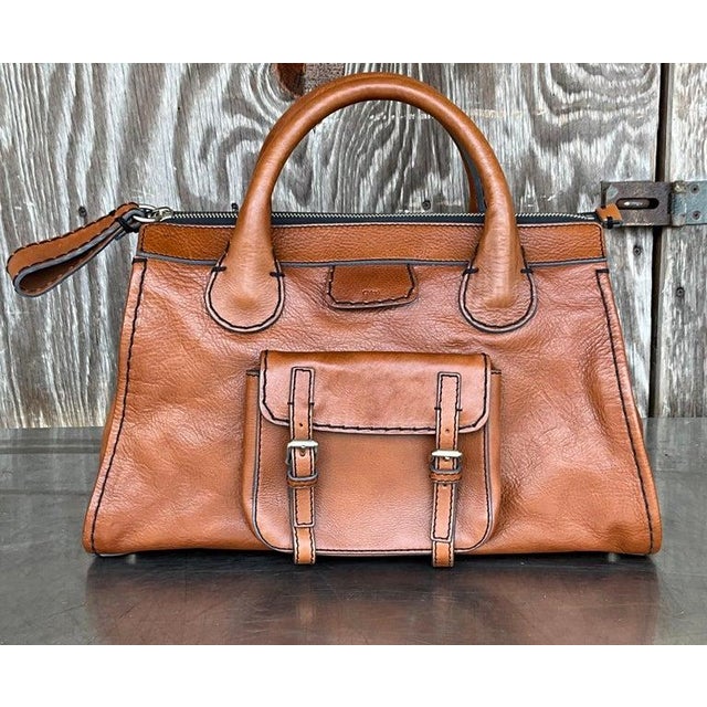 Vintage Chloe Edith Leather Tote For Sale - Image 4 of 11