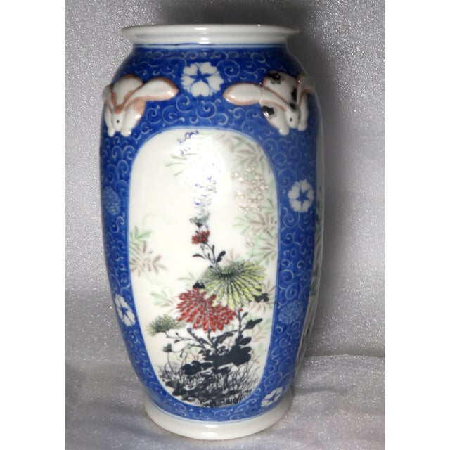 Exquisite Japanese Blue and White Porcelain Vase. Such detail; such charm. I especially love the rabbits around the top...