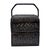 Chinese Chinese Export Black Lacquer Wedding Basket With Bentwood Handle 13" For Sale - Image 3 of 14