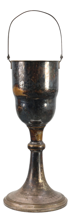 Art Deco Silvered Copper Champagne Bucket on Stand, France, 1910s