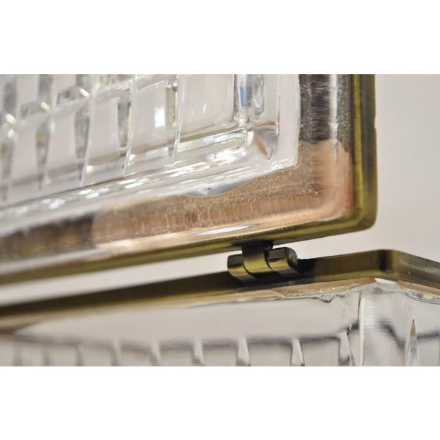 Early 20th Century Antique French Crystal Lead Glass Bronze Mounted Vanity Jewelry Box Casket For Sale - Image 9 of 12