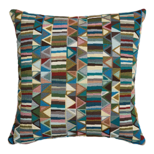 Schumacher Bizantino Quilted Weave 22" Pillow In Peacock