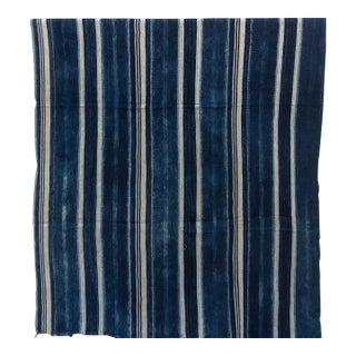 Vintage African Mossi "White Volta" Indigo Throw For Sale