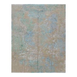 Rug & Kilim’s Modern Classics Rug in Beige-Brown & Blue With Floral Patterns For Sale