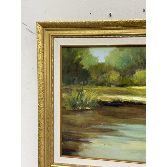 Green Ann Arnold Landscape Oil Painting, Framed For Sale - Image 8 of 12