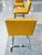 Mies Van Der Rohe Style Polished Steel & Yellow Leather Counter Stools - A Set of 3 For Sale - Image 9 of 12