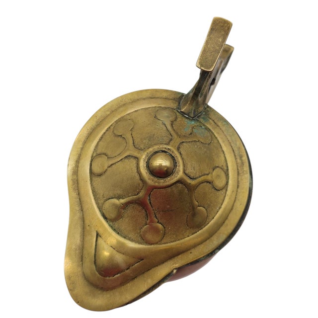 Art Nouveau Jugendstil Copper and Brass Lidded Tankard or Flagon, 13” For Sale - Image 10 of 12