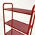 Metal Red Standing Shelf in Perforated Metal, 1980s For Sale - Image 7 of 8