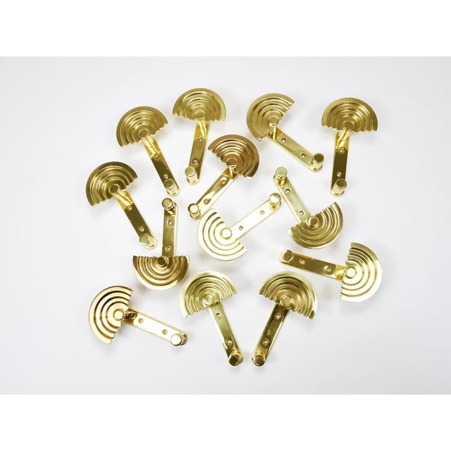 1980s Postmodern Brass Wall Coat Hook attributed to Ettore Sottsass for Valli & Valli, Italy, 1985 For Sale - Image 5 of 18