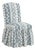 Ruffle Camel Back Dining Chair in Linny Ikat Slate For Sale