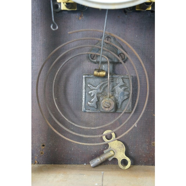 Mid 20th Century Mastery Kyoritu Mahogany Copper Horse Equestrian Regulator Wall Clock 27" For Sale - Image 12 of 17