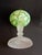 Metal Vintage-Style Green Floral Glass Table Lamp With Frosted Female Head Pedestal Base For Sale - Image 7 of 13