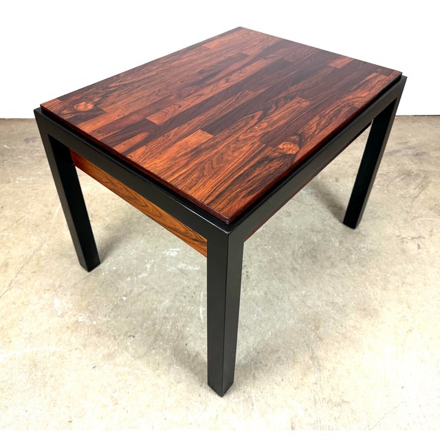 Mid Century Modern Rosewood and Ebonized Wood Side Table by Founders Furniture For Sale - Image 12 of 12