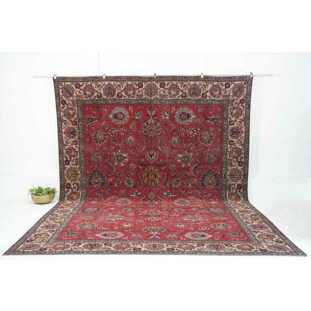 Vintage Persian Hand-Knotted area rug is a semi-antique vintage area rug. The '70s Eastern region of Persia's unique rug...