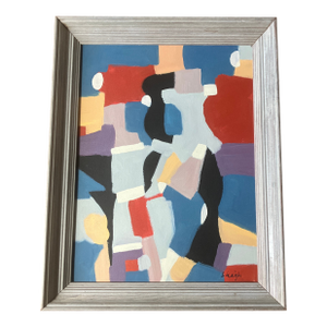 Contemporary Original Stephen Heigh Abstract Painting “Summer Approaching “ Vintage Mid Century Frame