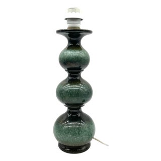 Space Age Table Lamp with Large 3-tier Ceramic Lamp Base in Emerald Green from Kaiser Leuchten For Sale