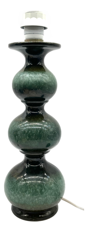 Space Age Table Lamp with Large 3-tier Ceramic Lamp Base in Emerald Green from Kaiser Leuchten