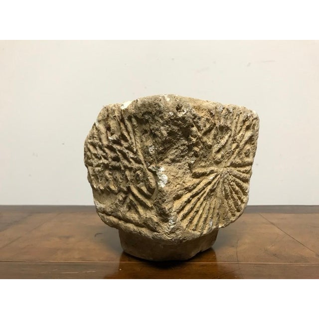 Cypriot Byzantine Limestone Mortar with Craved Abstract Decoration For Sale - Image 12 of 12