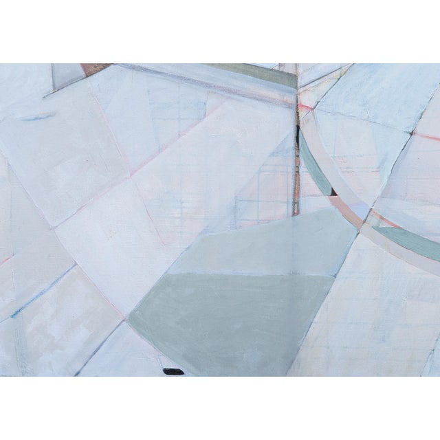 White Kristen Anton “G’s Paper City” Contemporary Pastel Peach and Blue Toned Abstract Painting, 2021 For Sale - Image 8 of 11