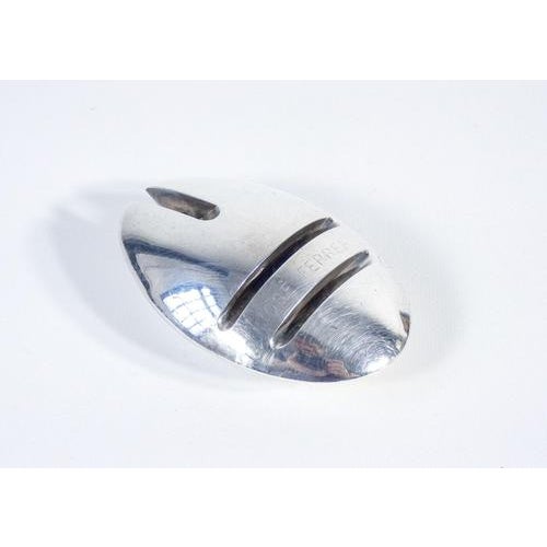 Paperweight, business card holder, designed by lino sabattini for argenteria sabattini in silver-plated metal, engraved...