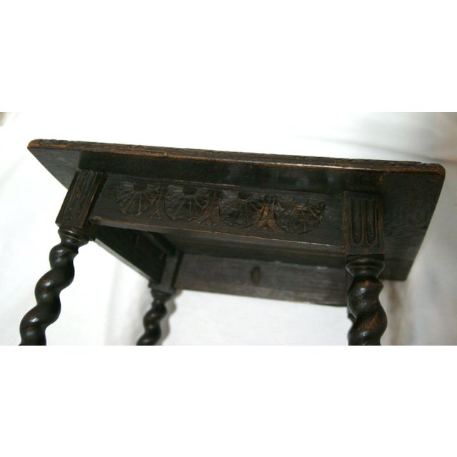 Early 20th Century Antique English Petite Barley Twist Wood Accent End Side Table For Sale - Image 5 of 9