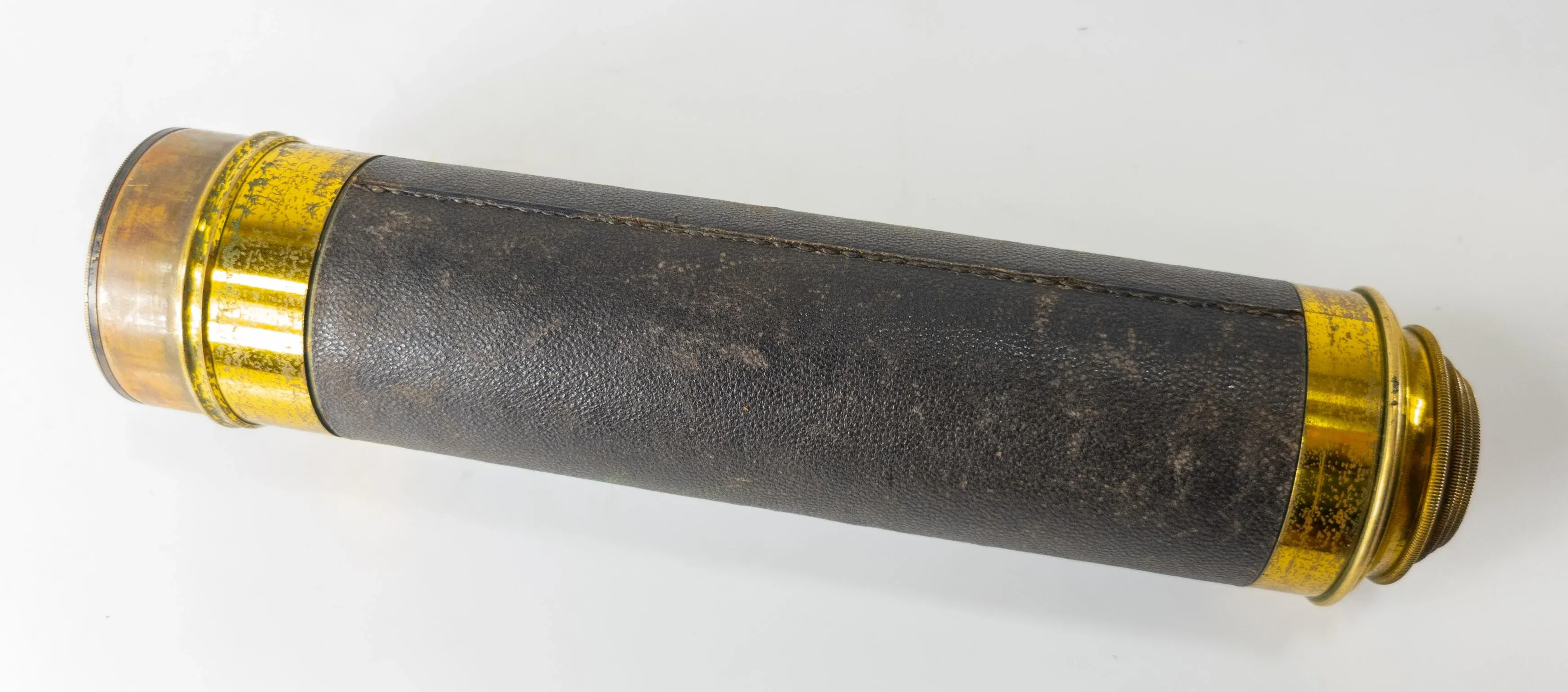 thumbnail image 2 of Antique Brass Nautical Telescope - 18" Leather Spyglass For Pirate & Maritime Decor 2 of 9