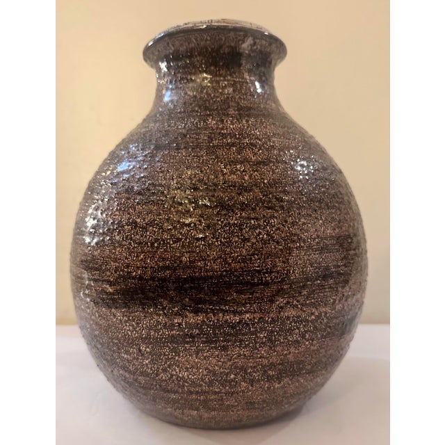 Brown Rosenthal-Netter Italian Ceramic Vase, 1970s For Sale - Image 8 of 12
