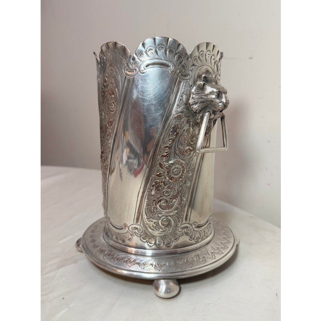 Up for sale is a wonderfully antique 19th century tooled silverplate champagne/wine bottle chiller bucket. It's made of...