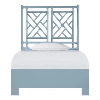 Chippendale Standard Bed Twin Extra Long, Pool Blue For Sale