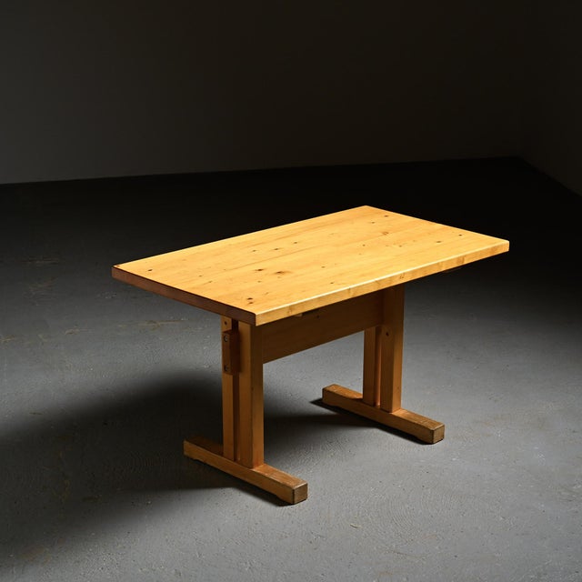 Pine Dining Table by Charlotte Perriand for Les Arcs, France, 1970s For Sale - Image 15 of 15