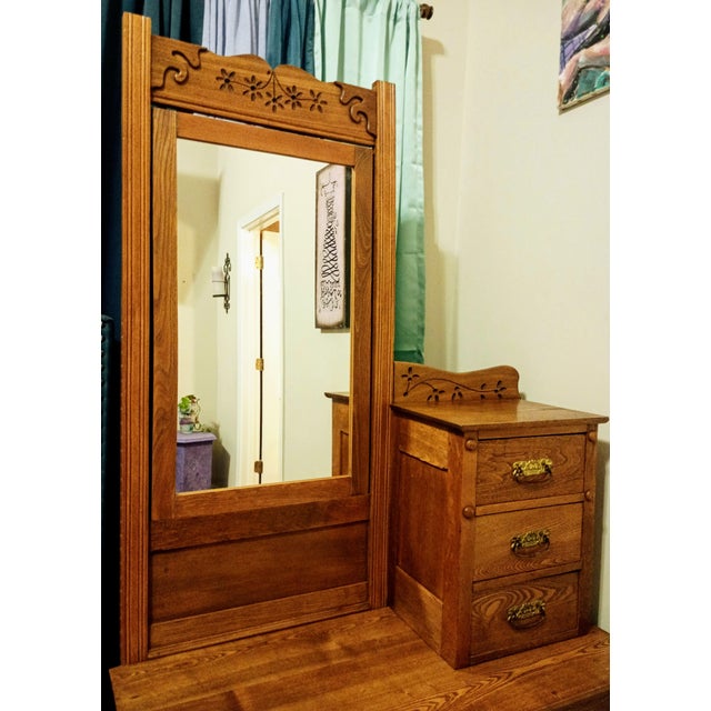 A gorgeous, authentic turn-of-the-century statement piece featuring a striking asymmetric "bi-level" layout. Built from...