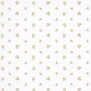 Sample - Schumacher Margie Floral Wallpaper in Rose For Sale