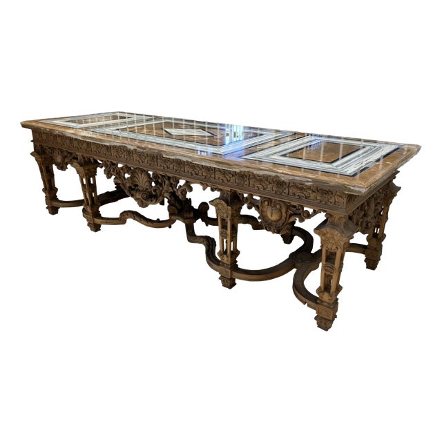 Console Table in Carved Wood For Sale