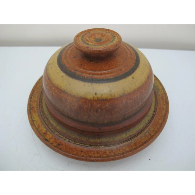 Ceramic Wally Schwab Nw Studio Pottery Stoneware Small Round Serving Dish With Domed Lid For Sale - Image 7 of 9