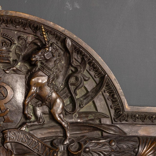 Metal Antique Cast Bronze Mirror from Royal Insurance Company, 1880s For Sale - Image 7 of 15