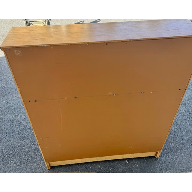 Wood Mid Century Modern Teak Roll Top Cylinder Desk For Sale - Image 7 of 9