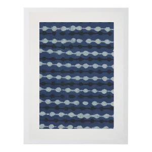Indigo Fabrics III Print in White Shadowbox - 19" x 25"