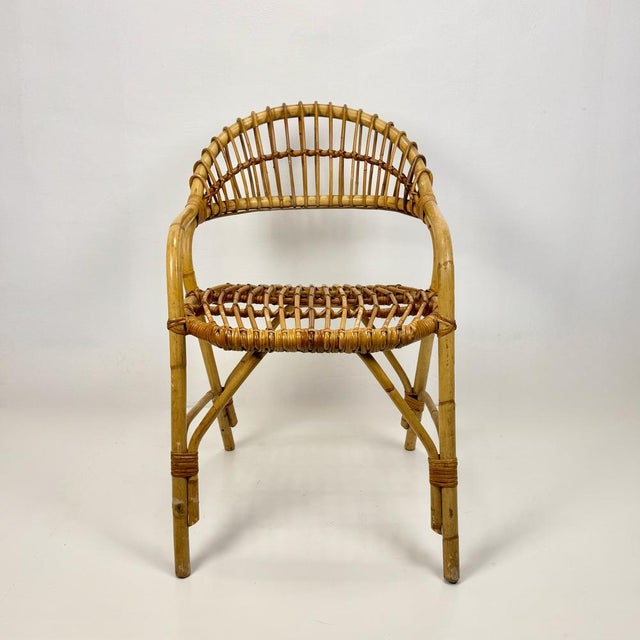 Mid-Century Bamboo Chair, Italy, 1960s, in Very Good conditions. Designed 1960 to 1969