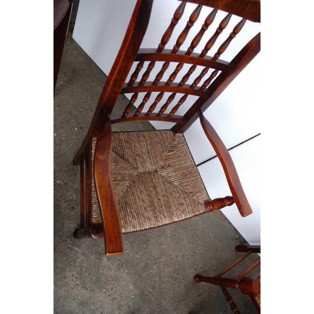 Brown English Spindleback Dining Chairs, Set of 8 For Sale - Image 8 of 15