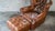 Brown Restoration Hardware Churchill Cigar Leather Luxe Writer's Chair and Ottoman For Sale - Image 8 of 13