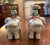 Pair of Antique Porcelain Famille Rose Elephant Candleholders For Sale - Image 4 of 5