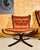 Vintage Leather Lowback and Highback Falcon Chairs by Sigurd Resell, Set of 2 For Sale - Image 4 of 12