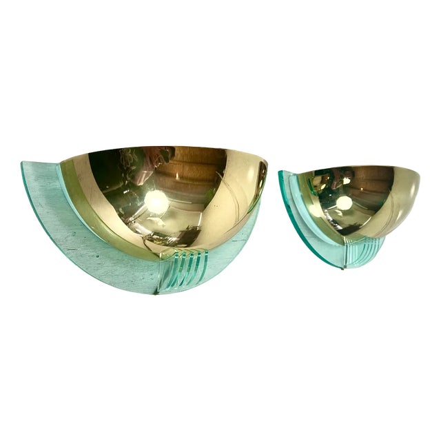 Vintage Half Moon Wall Lights, 1980s, Set of 2 For Sale